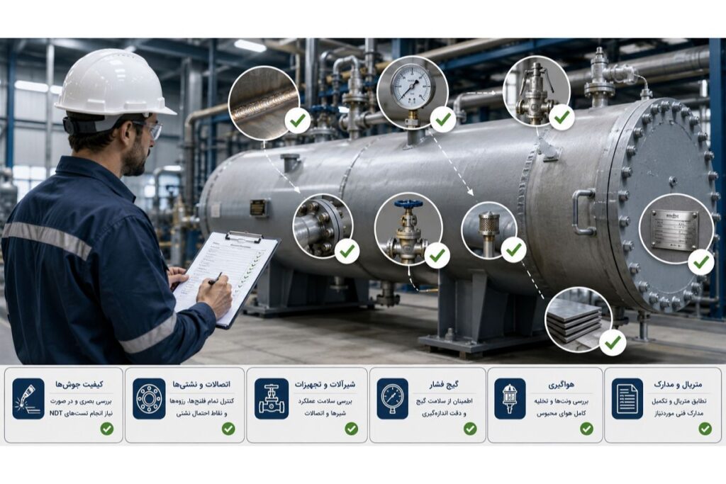 چک لیست تست هیدرواستاتیک