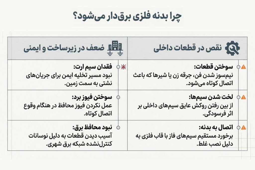 چرا بدنه پکیج برق دار می‌شود؟