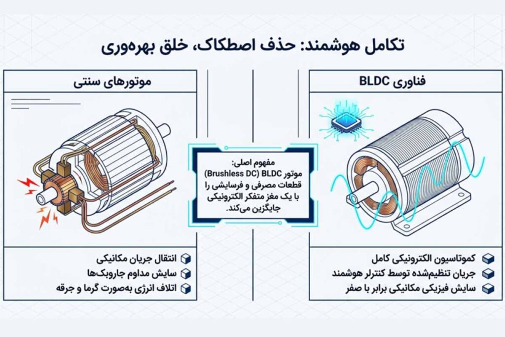 موتور تفاوت BLDC با موتور سنتی