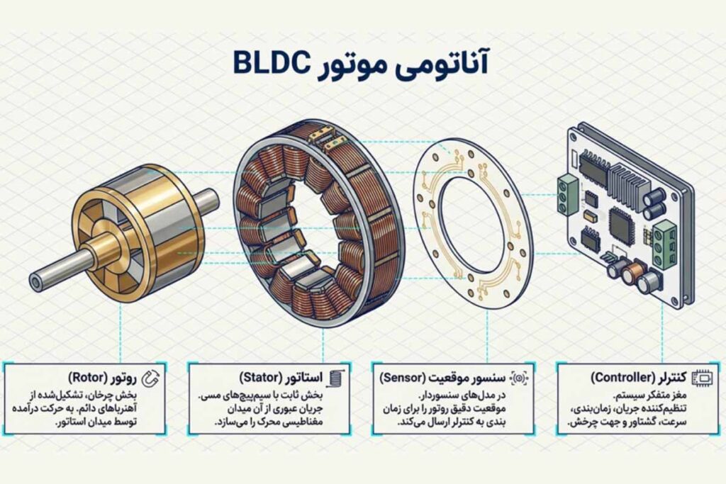 معرفی اجزای موتور BLDC